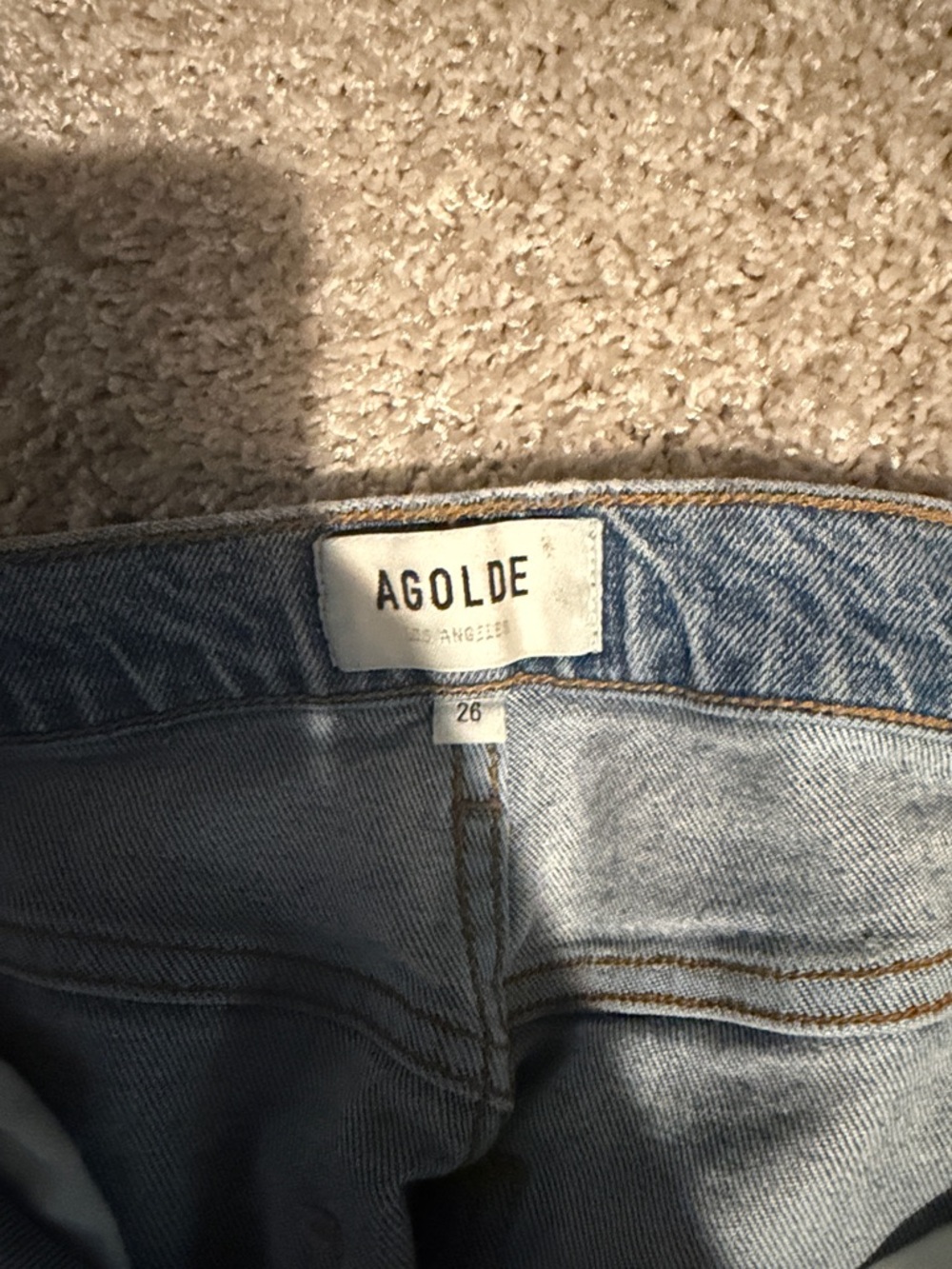 AGOLDE High-Waist Ripped Button-Fly Jeans - Light Blue - Picture 3 of 6